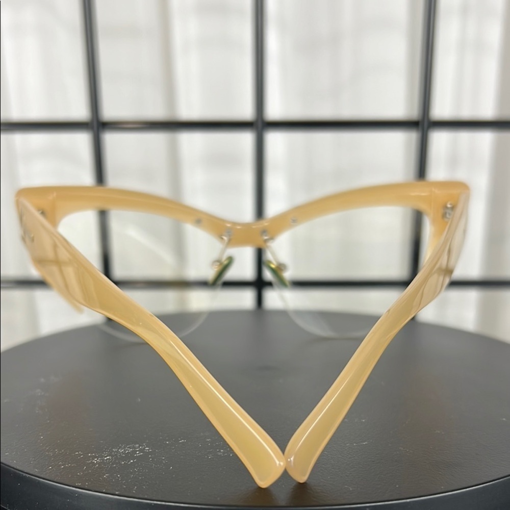 Tan Browline Semi-Rimless Glasses - Picture 3 of 3